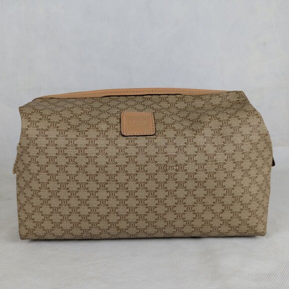 Celine Macadam Vintage Clutch Bag Beige Pouch Made in Italy - Picture 1 of 10